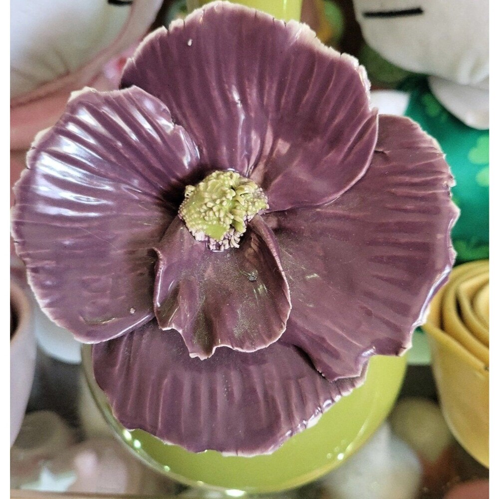 Rare Anthropologie rose of sharon floral vase - Picture 3 of 3